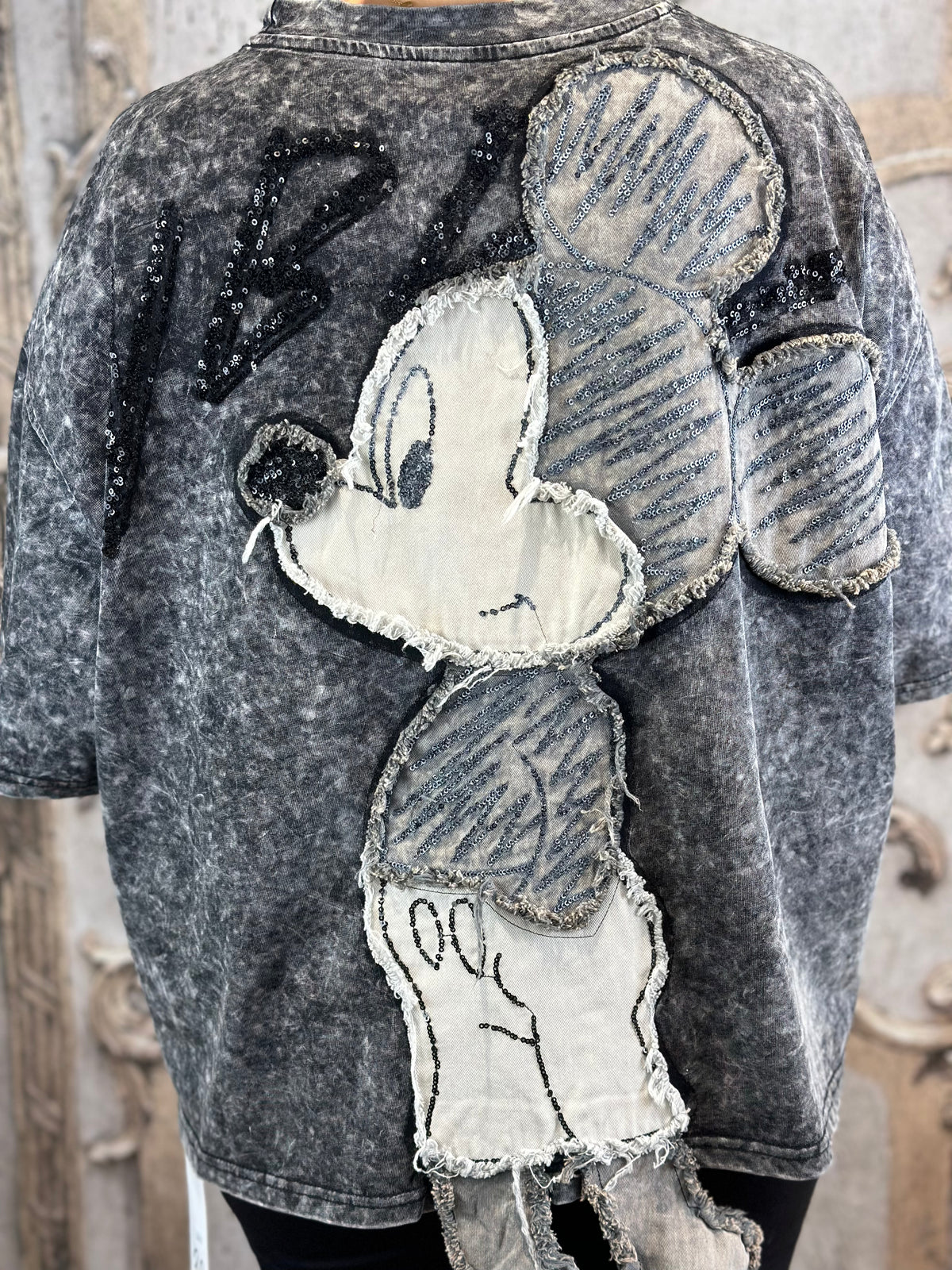 Ausgefallenes Micky Shirt In Grau