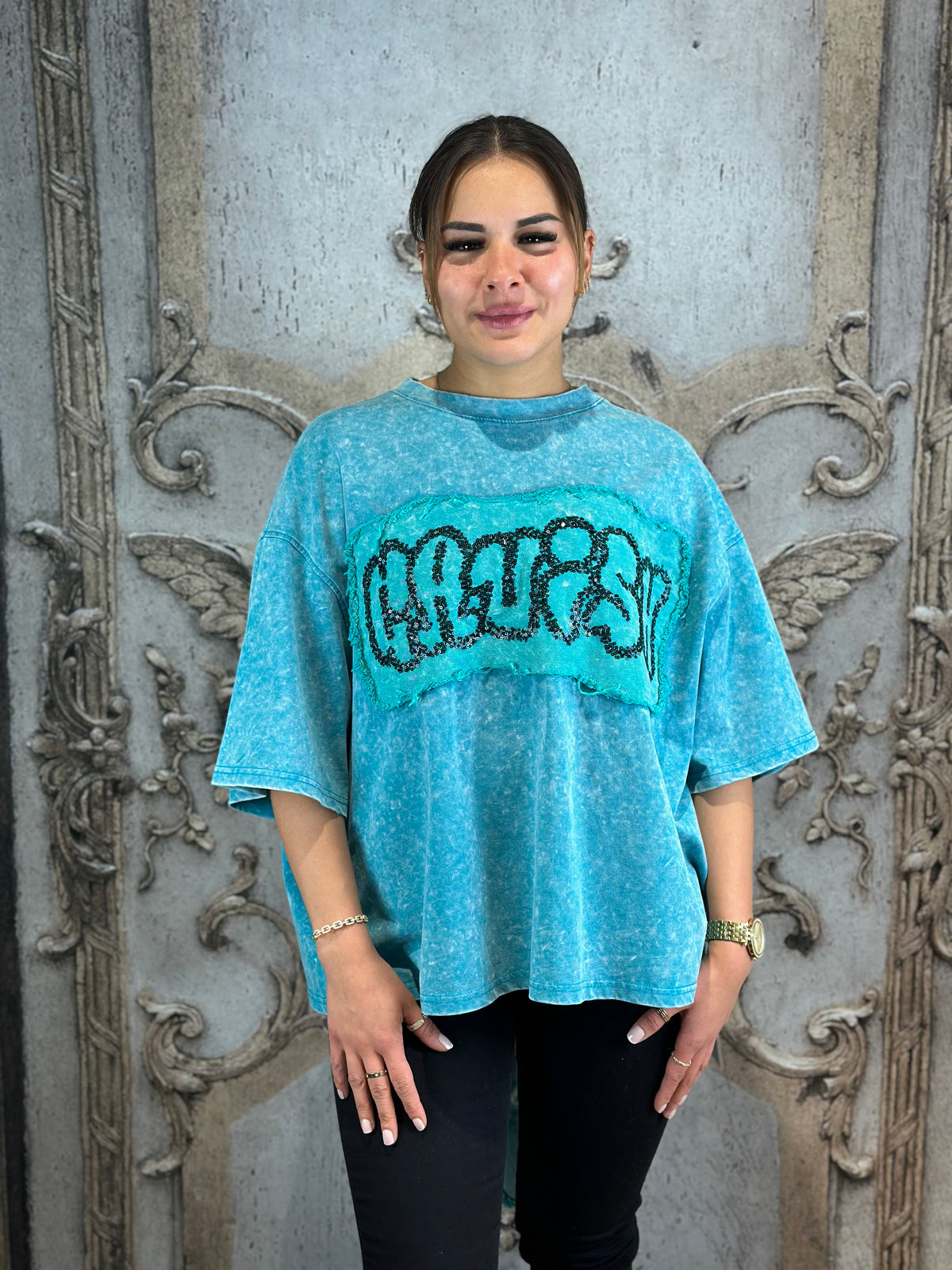 Ausgefallenes Panther Shirt In Blau