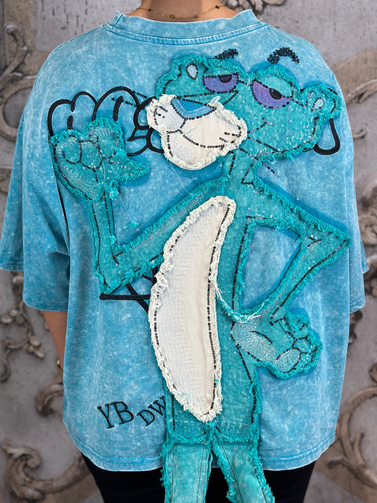 Ausgefallenes Panther Shirt In Blau