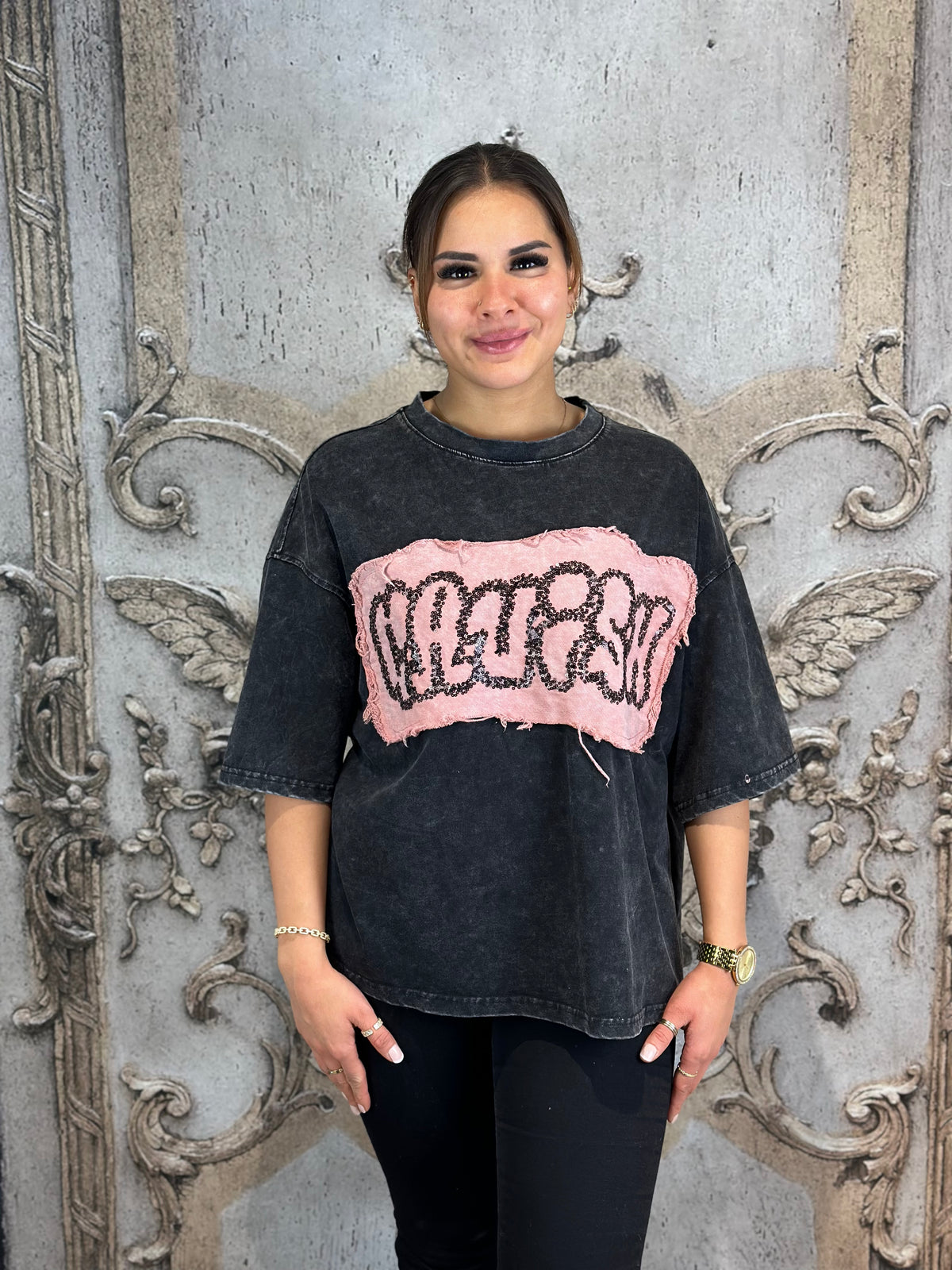 Ausgefallenes Panther Shirt In Grau