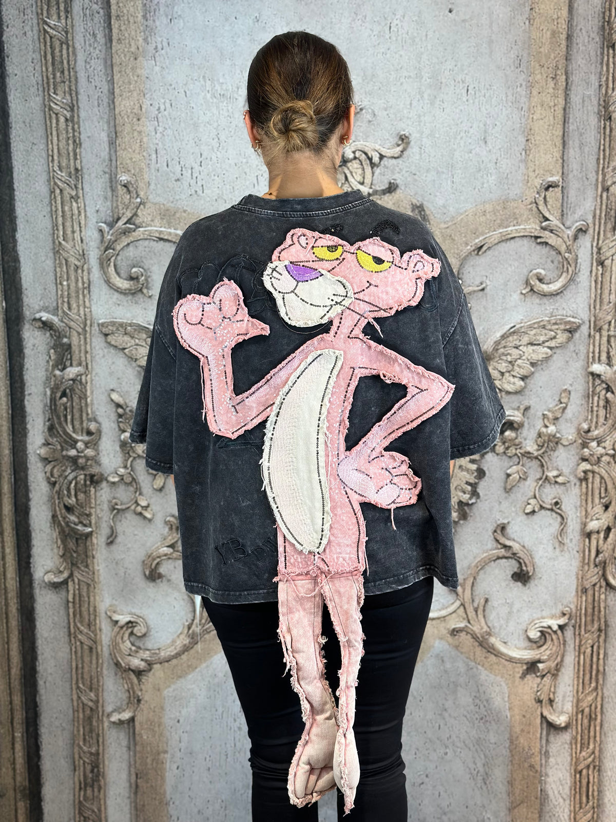 Ausgefallenes Panther Shirt In Grau