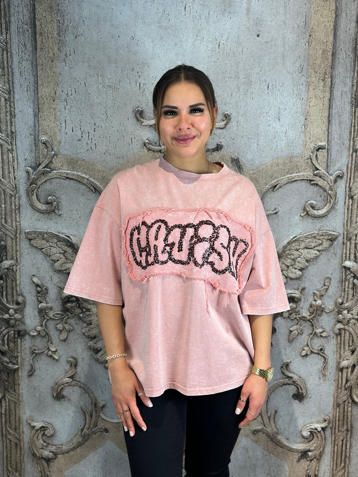 Ausgefallenes Panther Shirt In Rosa