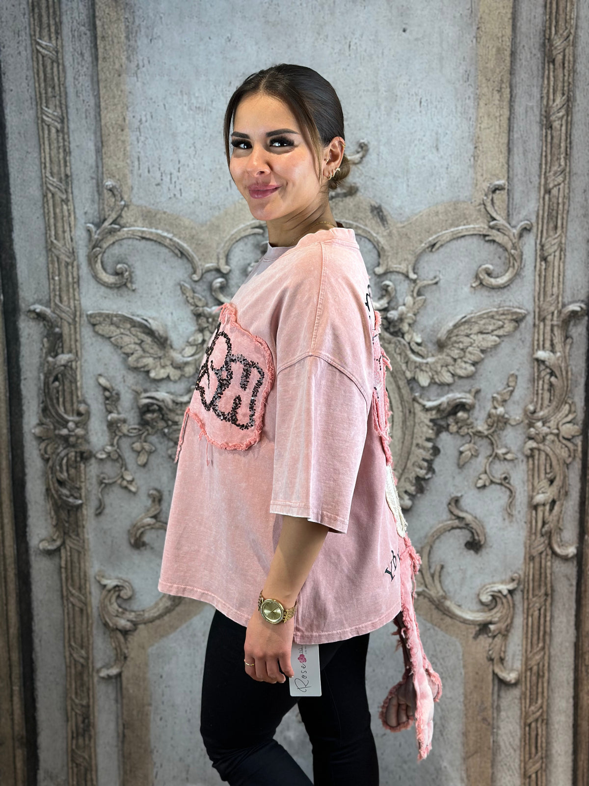 Ausgefallenes Panther Shirt In Rosa