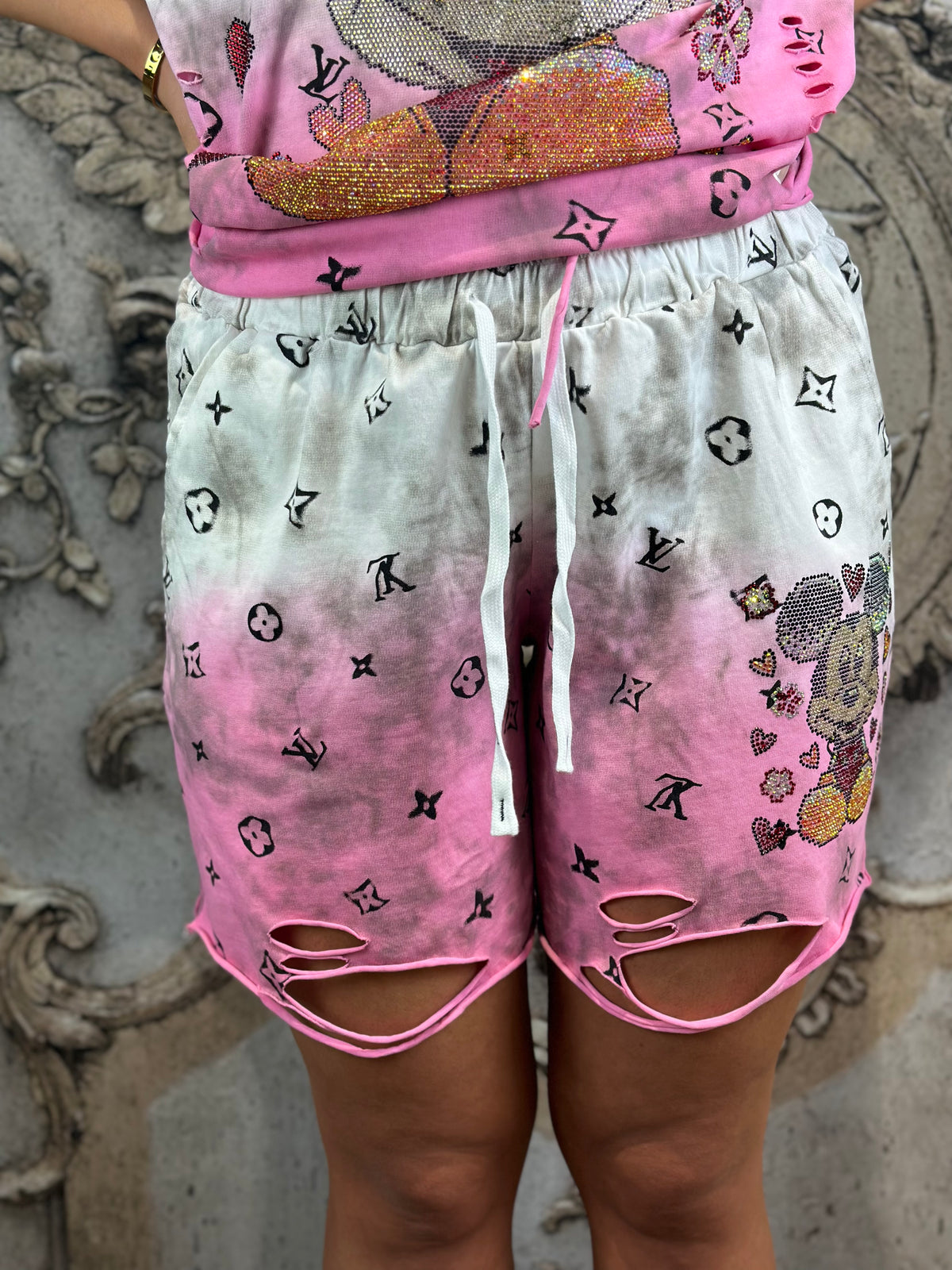 Zweiteiler Micky In Pink-Wieß