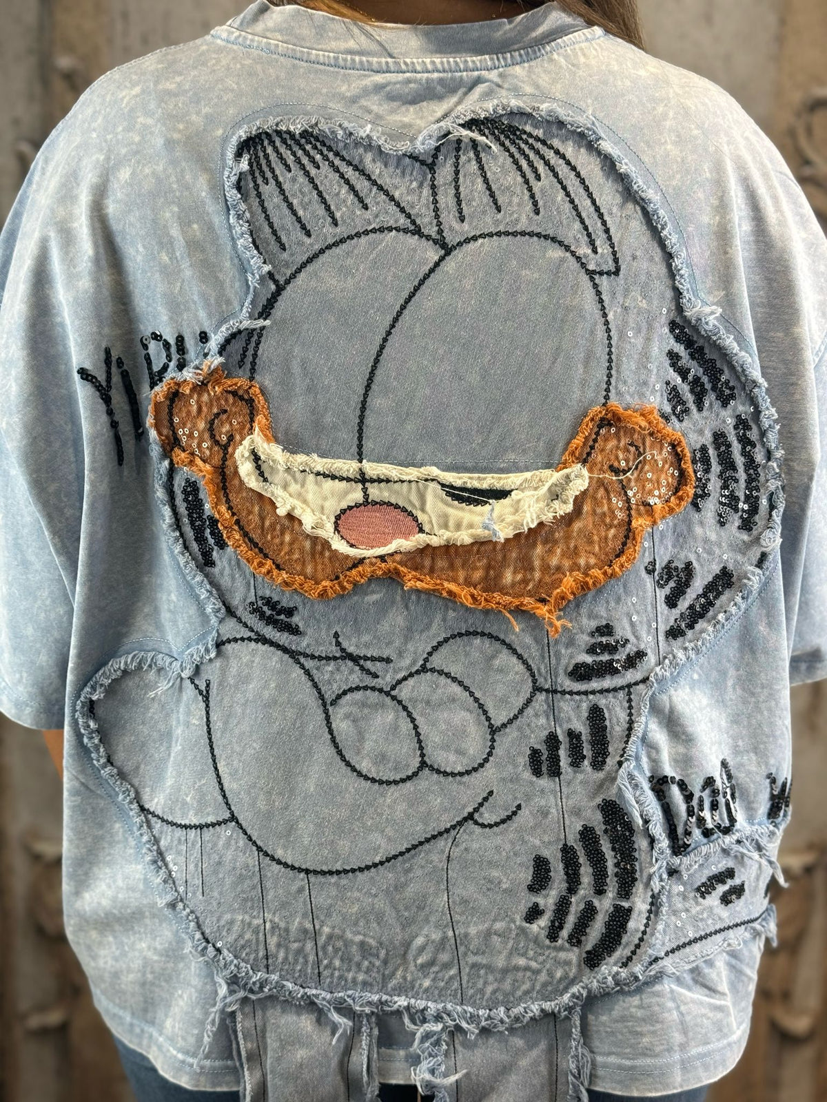 Ausgefallenes Garfield Shirt In Blau
