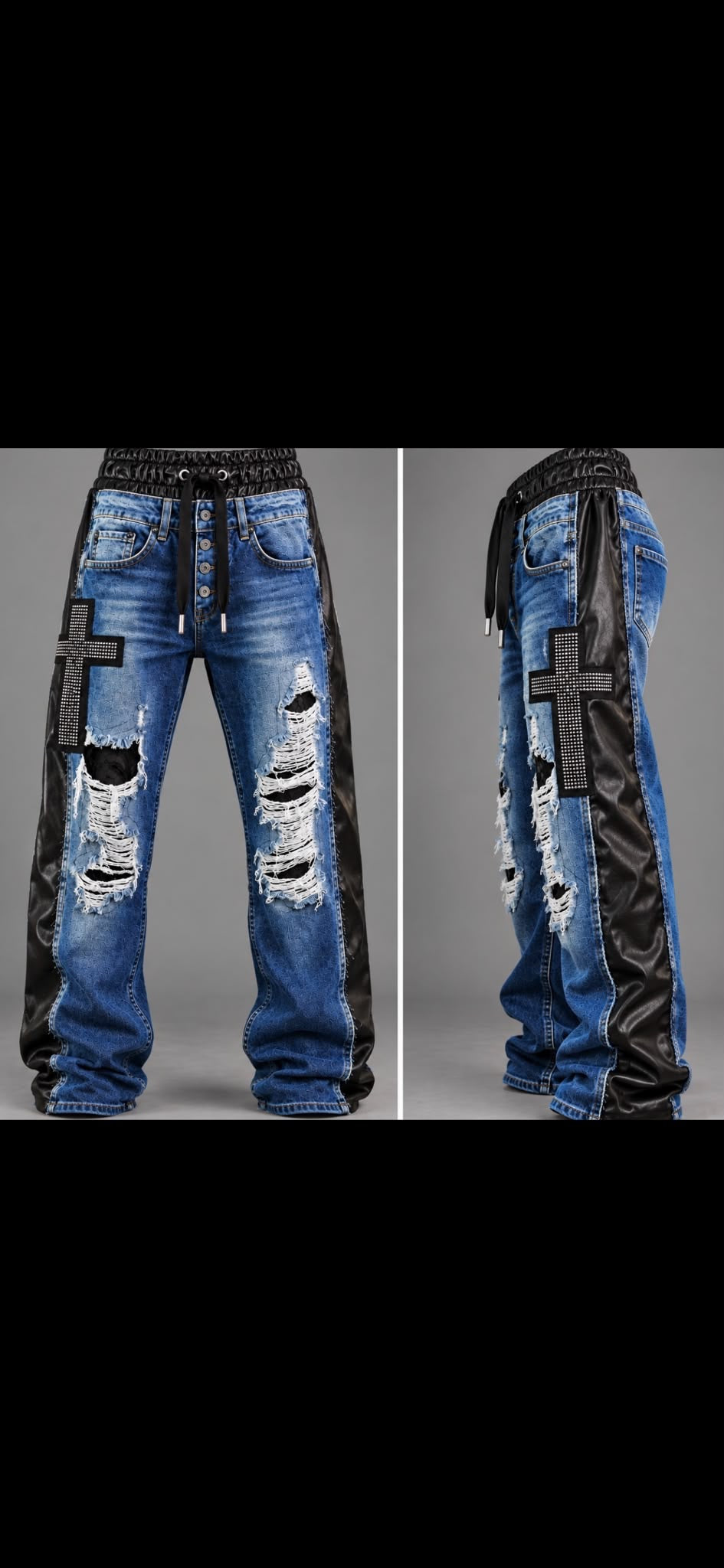 Jeanshose „Glam Cross“