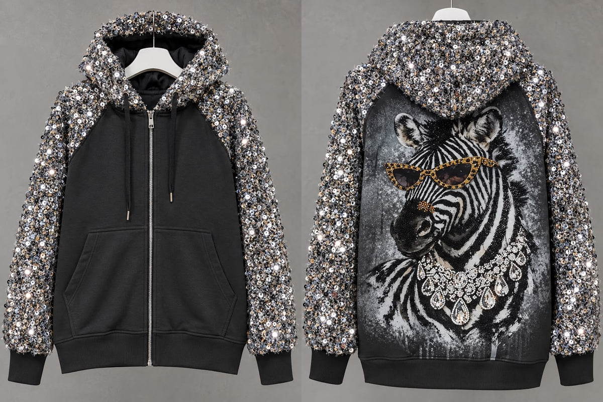 Paillettenjacke „Zebra Glam“
