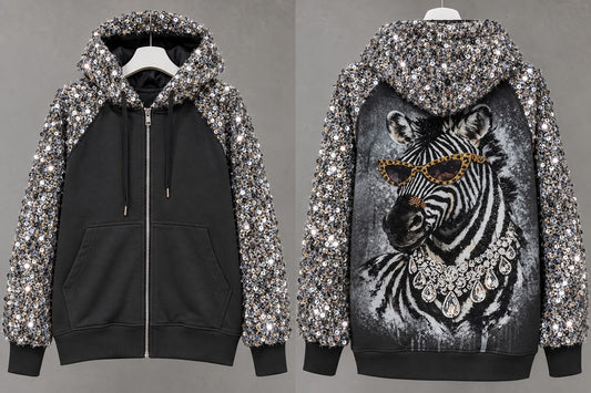 Paillettenjacke „Zebra Glam“