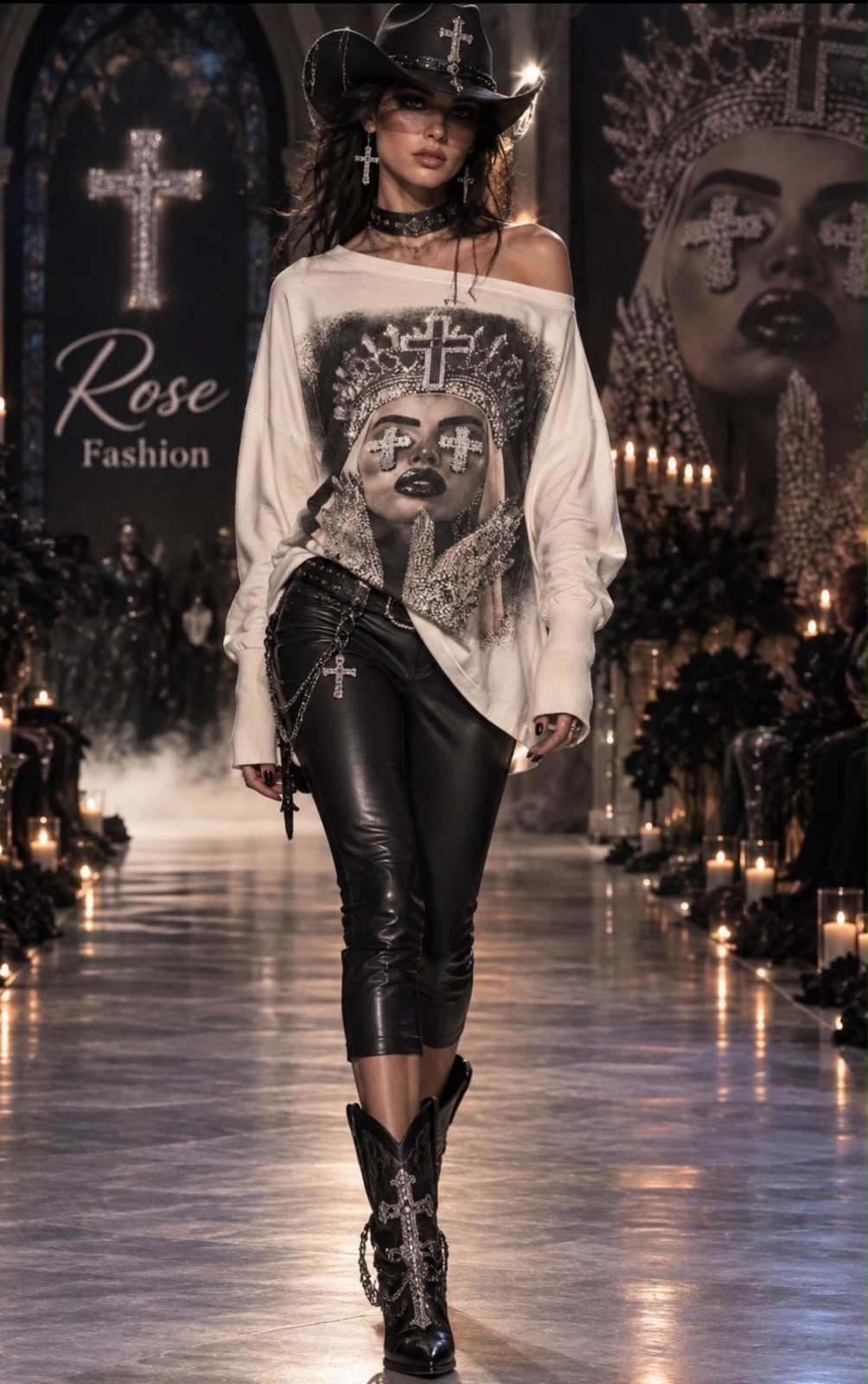 Oversize-Shirt „Royal Cross“ mit Statement-Motiv