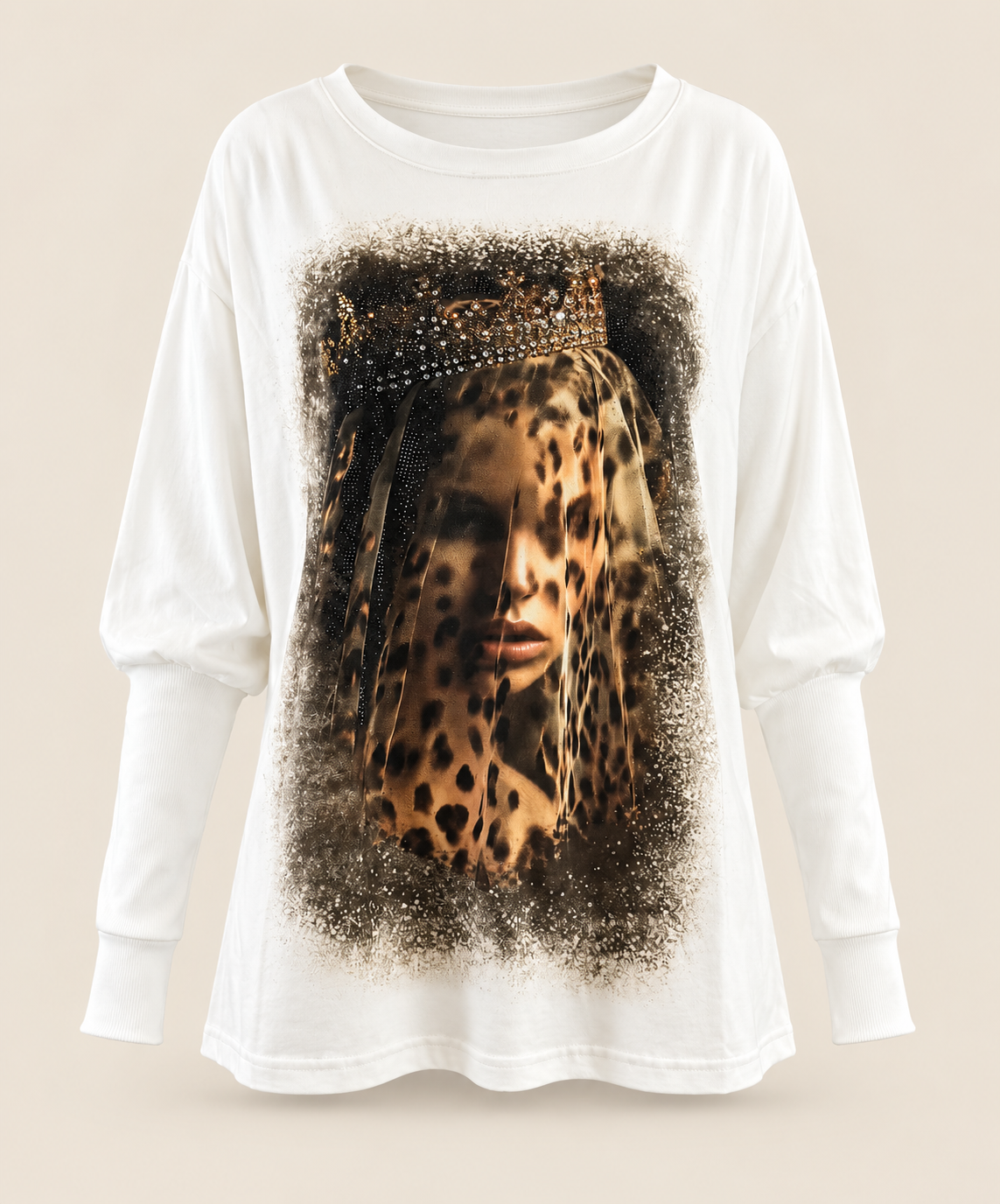 Oversize-Shirt „Leo Queen“ mit Strass