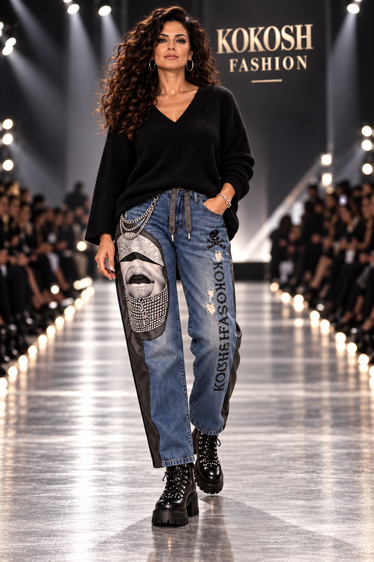 Premium-Jeans „Glam Face“